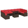 vidaXL Conjunto de sof&aacute; de jard&iacute;n 11 uds. 10-N&uacute;mero de plazas Marr&oacute;n