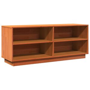 vidaXL Zapatero madera maciza de pino marr&oacute;n cera 110x34x45 cm