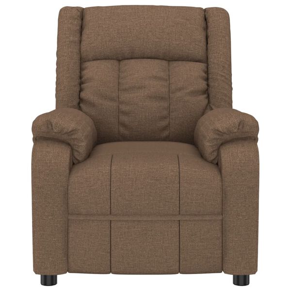 vidaXL Sill&oacute;n reclinable el&eacute;ctrico de tela marr&oacute;n