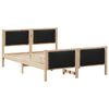vidaXL Estructura de cama con cabecera Negro 140 x 190 cm tela