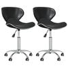 vidaXL Sillas de comedor giratorias 2 unidades cuero sint&eacute;tico negro