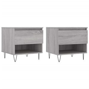 vidaXL Mesas de centro 2 uds madera ingenier&iacute;a gris Sonoma 50x46x50 cm