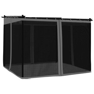 vidaXL Cenador con paredes de malla acero gris antracita 3x3 m