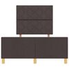 vidaXL Estructura de cama con cabecera Marr&oacute;n oscuro 120 x 190 cm tela