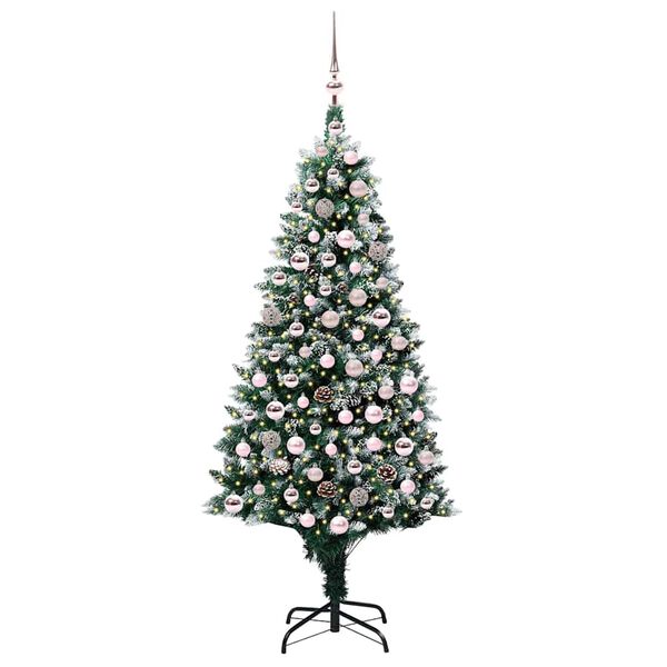 vidaXL Árbol de Navidad artificial Verde 180 cm PVC y Acero y Plástico