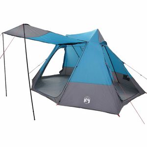 vidaXL Tienda de camping 10 persona Impermeable Azul tafet&aacute;n