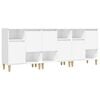vidaXL Aparadores 3 uds madera contrachapada blanco 60x35x70 cm