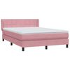 vidaXL Cama box spring con colch&oacute;n terciopelo rosa 140x210 cm