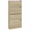 vidaXL Zapatero 4 cajones abatibles roble Sonoma 80x21x163,5 cm