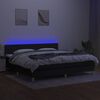 vidaXL Cama box spring con colch&oacute;n LED tela negro 200x200 cm
