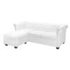 vidaXL Sof&aacute; Chesterfield en forma de L de cuero artificial blanco