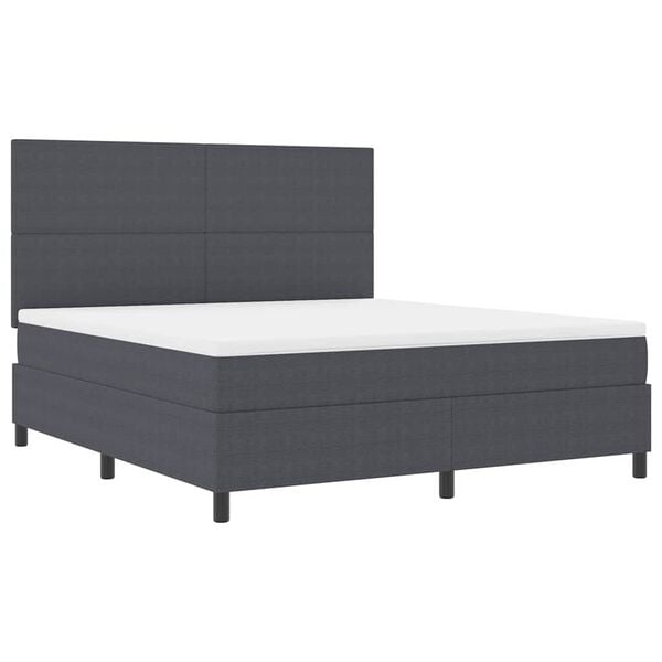 vidaXL Cama Box Spring LED Gris Oscuro y 180 x 200 cm Tela de Pana