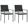 vidaXL Sillas jard&iacute;n cojines 2 uds rat&aacute;n sint&eacute;tico negro 54x62,5x89 cm