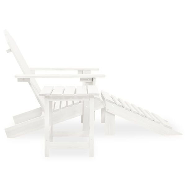 vidaXL Silla con otomana y mesa jard&iacute;n Adirondack macizo abeto blanco