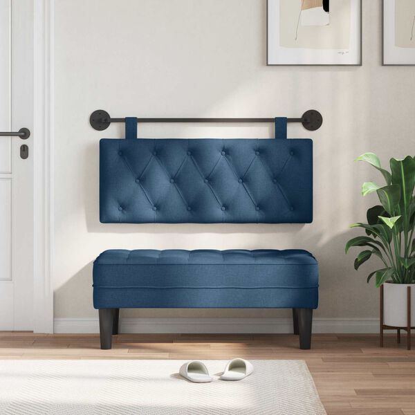 vidaXL Cabecera Colgante Montaje en la pared Azul 110 x 55 x 7 cm tela