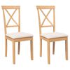 vidaXL Sillas de comedor con cojines 2 uds madera maciza caucho