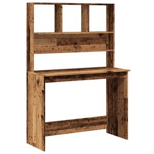 vidaXL Escritorio estantes madera ingenier&iacute;a envejecida 102x45x148 cm