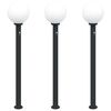 vidaXL Balizas luminosas con sensor, 3 unidades, 120 cm, color negro, IP44
