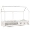 vidaXL Cama con forma de casa de niños madera maciza blanca 80x200 cm