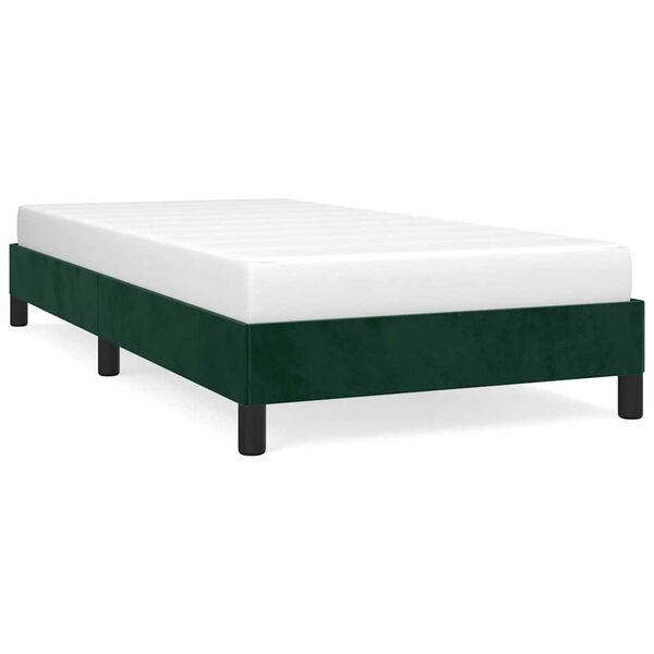 vidaXL Estructura cama sin colchón terciopelo verde oscuro 100x200 cm