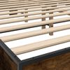 vidaXL Estructura cama madera ingenier&iacute;a metal roble ahumado 150x200cm