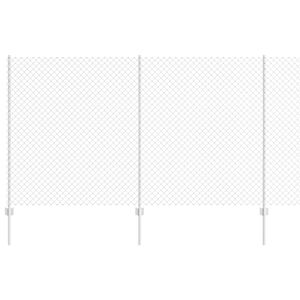 vidaXL Valla con Poste Plateado