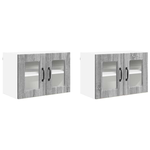 vidaXL Mueble de Cocina con estante 2 pcs Gris Sonoma 60 x 31 x 40 cm