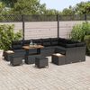 vidaXL Conjunto de sof&aacute;s de jard&iacute;n con coj&iacute;n 12 pcs Negro Polirat&aacute;n