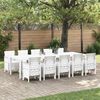 vidaXL Conjunto de Comedor de Jardín 11 pcs Blanco Ratán y acero