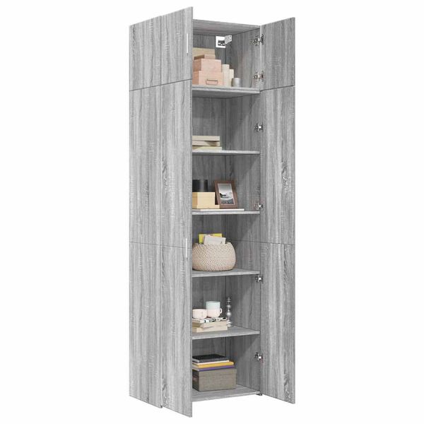 vidaXL Armario de madera ingenier&iacute;a gris Sonoma 70x42,5x225 cm