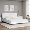 vidaXL Cama con colch&oacute;n Hvar cuero sint&eacute;tico blanco 180x200 cm