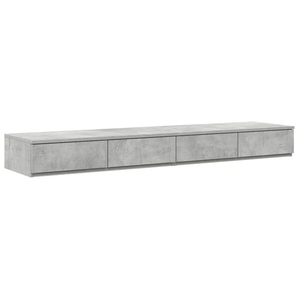 vidaXL Cajones de cama con caj&oacute;n Gris Concreto 140 x 36,5 x 16,5 cm