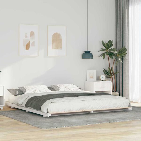 vidaXL Estructura de cama Blanco 180 x 220 cm Madera maciza de pino
