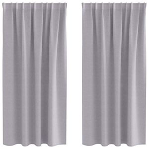 vidaXL Cortinas Opacas con Anillas 2 uds. Gris Metalizado 175 x 140 cm