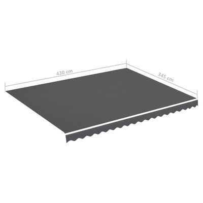 vidaXL Tela de repuesto para toldo gris antracita 4,5x3,5 m