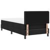 vidaXL Cama tipo Box Spring con cabecera Manual Negro 90 x 200 cm tela