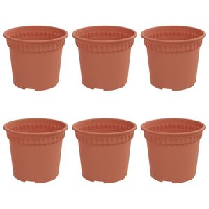 vidaXL Maceta Redonda para Flores 6 pcs Rojo Ladrillo &Oslash; 12,5 x 10 cm