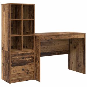 vidaXL Escritorio Madera vieja 145.5 x 50 x 127 cm 2 uds.