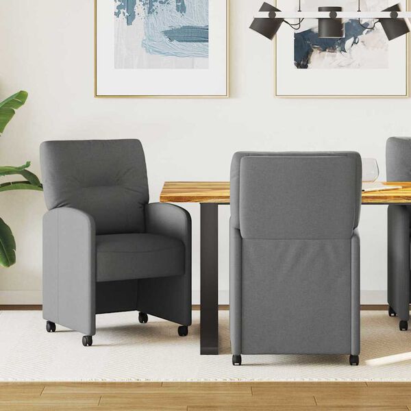 vidaXL Sillas de comedor 2 pcs Gris oscuro 57 x 67 x 95 cm tela