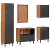 vidaXL Juegos de Ba&ntilde;o con caj&oacute;n 5 pcs Madera de Acacia Marr&oacute;n