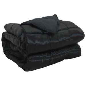 vidaXL Edred&oacute;n de Todo el A&ntilde;o Negro 135 x 200 cm Sat&eacute;n y Microfibra