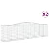 vidaXL Cestas de gaviones 2 uds forma de arco hierro 400x50x100/120 cm