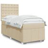 vidaXL Cama box spring con colch&oacute;n tela color crema 90x200 cm