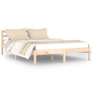 vidaXL Estructura de cama sin colch&oacute;n madera maciza de pino 140x200 cm