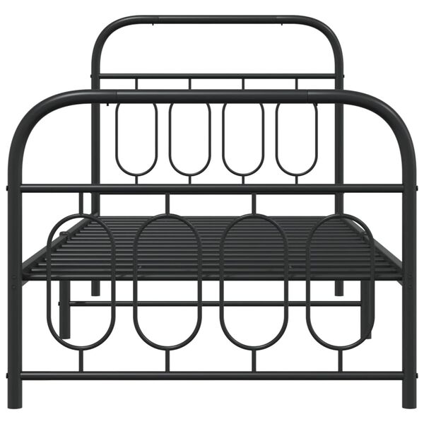 vidaXL Estructura cama sin colchón con estribo metal negro 90x190 cm