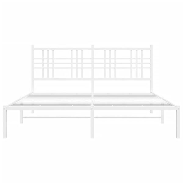vidaXL Estructura cama sin colchón con cabecero metal blanco 150x200cm
