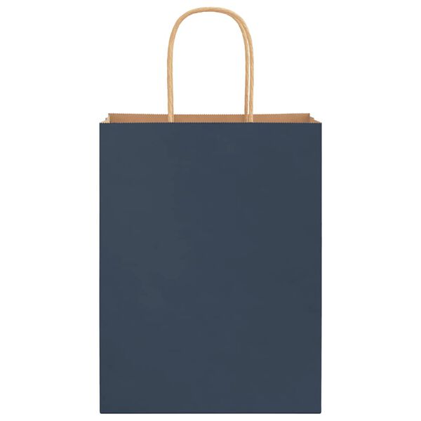 vidaXL Bolsas de papel con asas 250 uds azul 21x11x28 cm