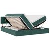vidaXL Cama con almacenamiento con cabecera 2 uds. Verde oscuro