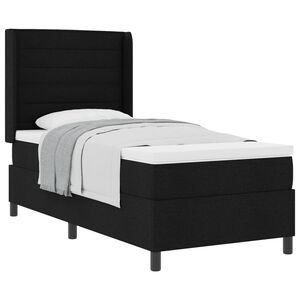 vidaXL Cama tipo Box Spring con colch&oacute;n Negro 80 x 200 cm tela