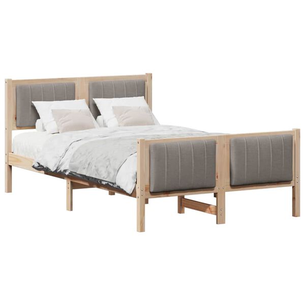vidaXL Estructura de cama con cabecera Marrón y taupe 120 x 190 cm